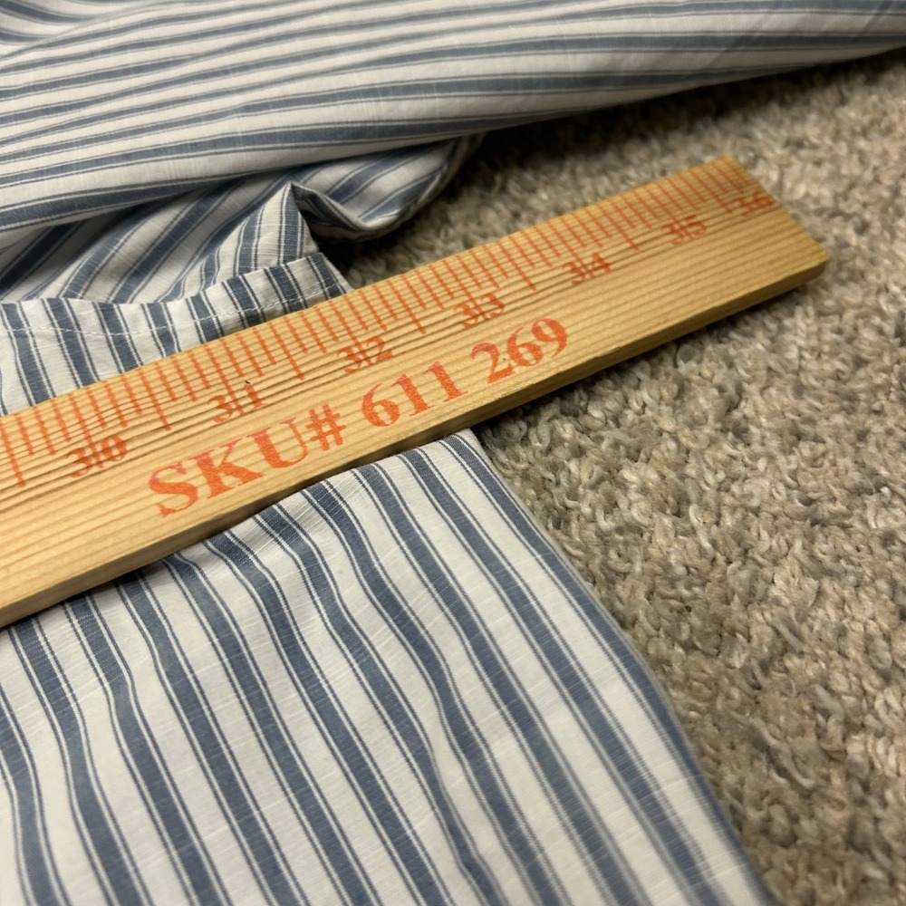 Tommy Bahama Button Down Shirt 4XLB Blue Stripe IslandZone Long Sleeve 4XB FLAW - Picture 4 of 8